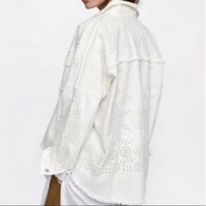 White Laser Cut Zara Jacket